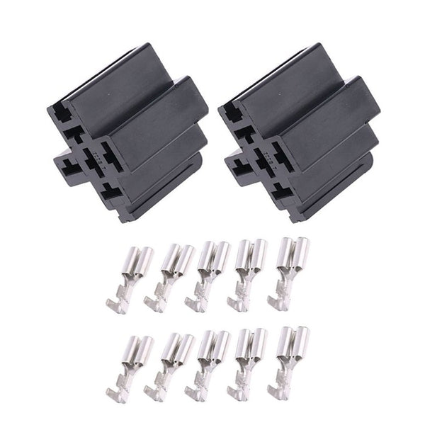 2X 5 Pin Automotive Relay Connector Socket